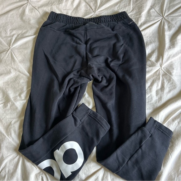 Womens Adidas Small Black Large Logo Jogger Pants - Picture 4 of 5